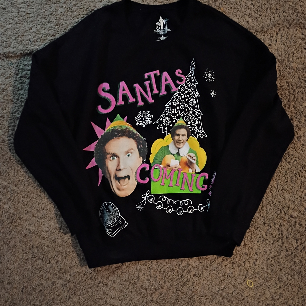 Elf "Santa's Coming" Crewneck Christmas Sweater
